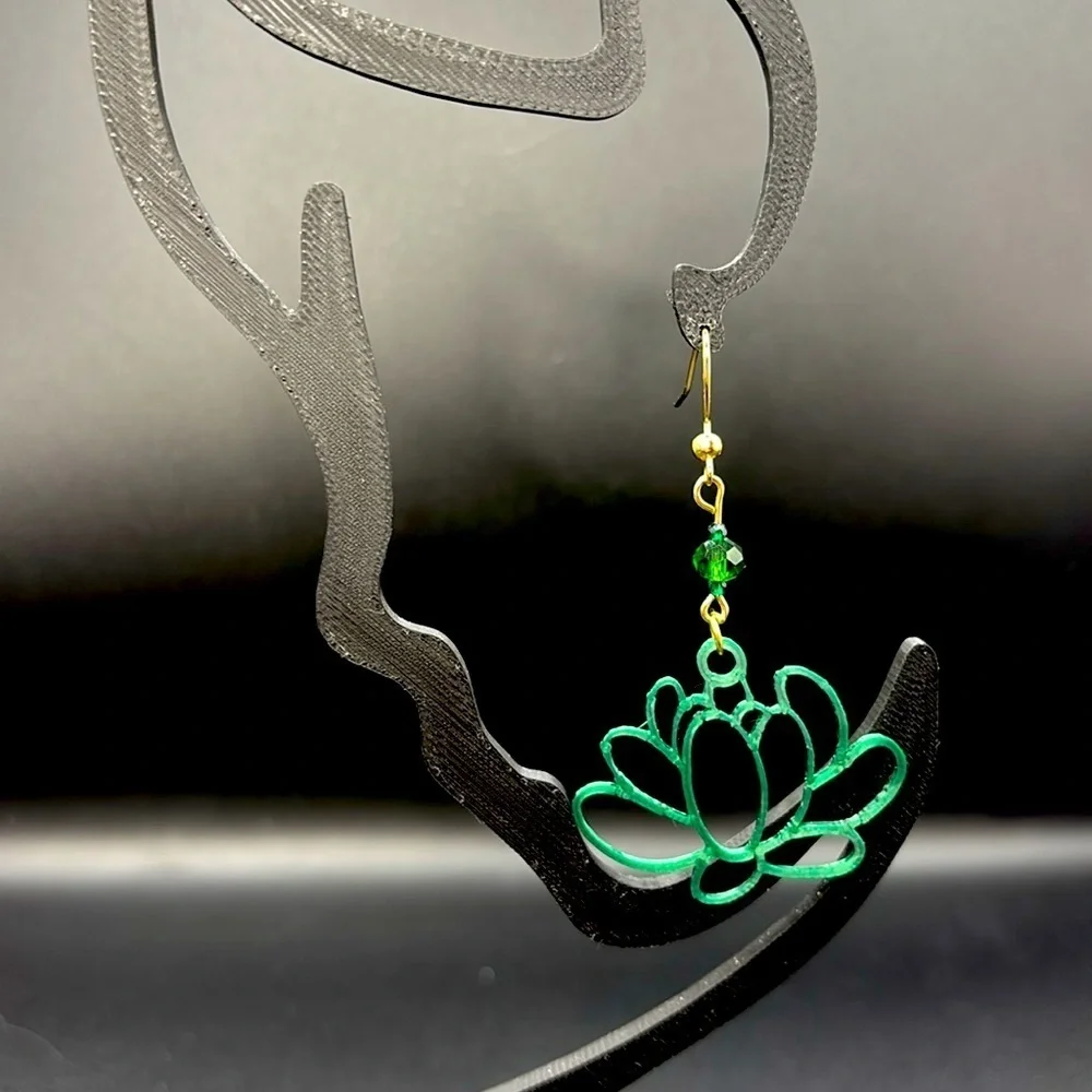 Handmade‎ Green Succulent Earrings